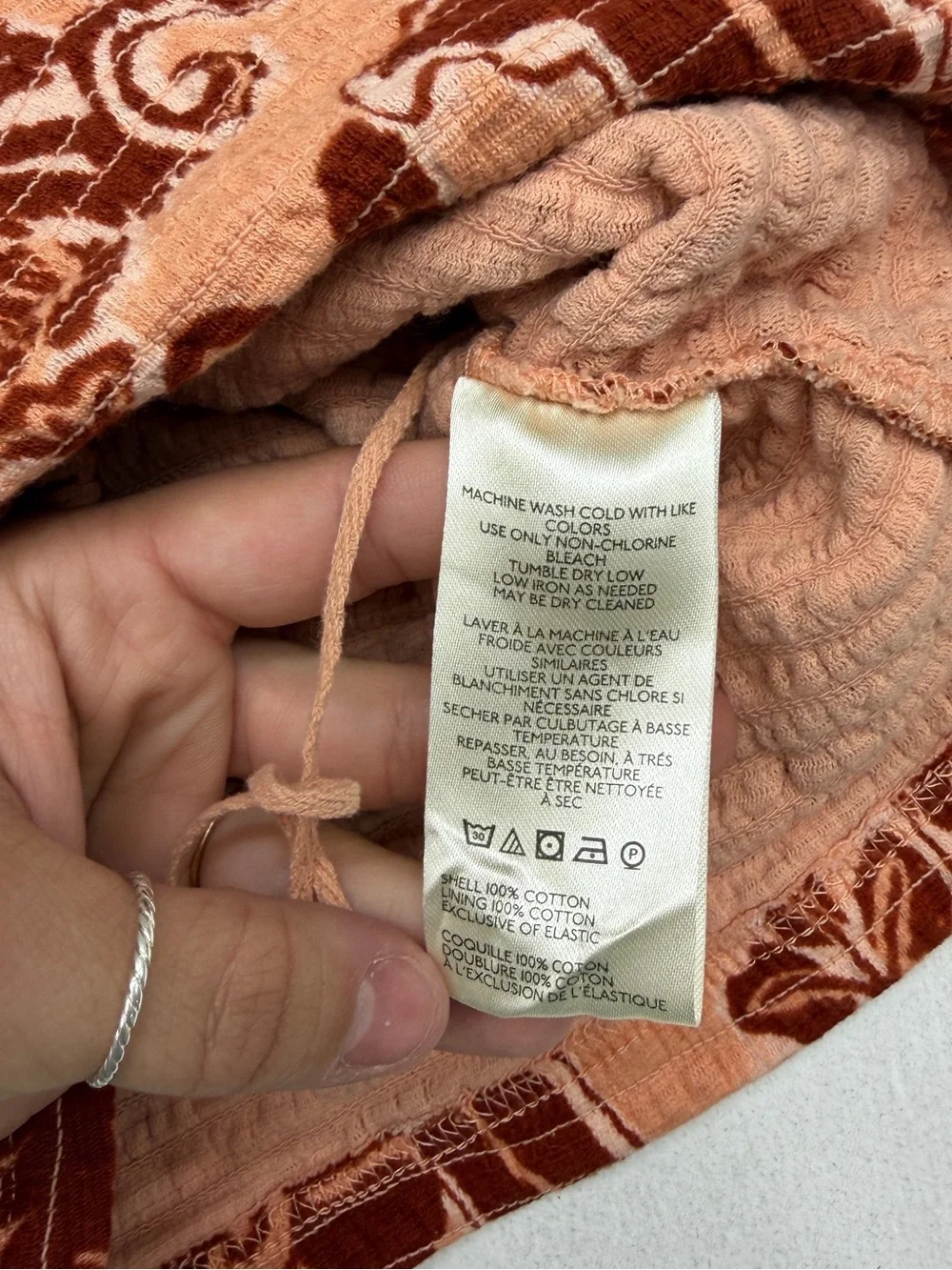 Free People Shea Apricot Combo One-Shoulder Floral Tank Top Size S/M